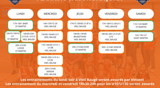 Les plannings 2025/2026 sont arrivés !